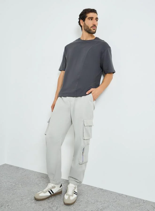 Take Two Men Grey Relaxed Fit Cargo Pants